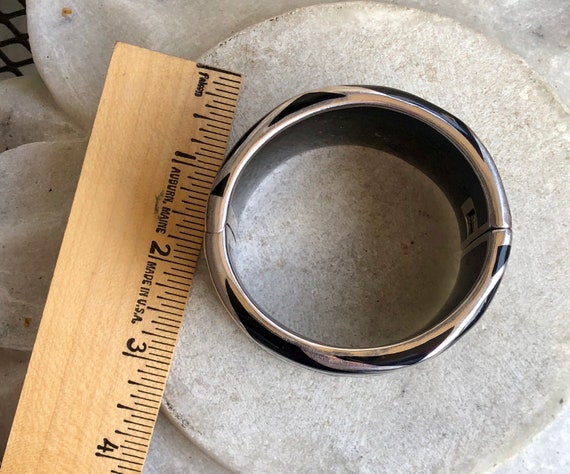 Bold Beautiful Black Resin Sterling Silver Modern… - image 5