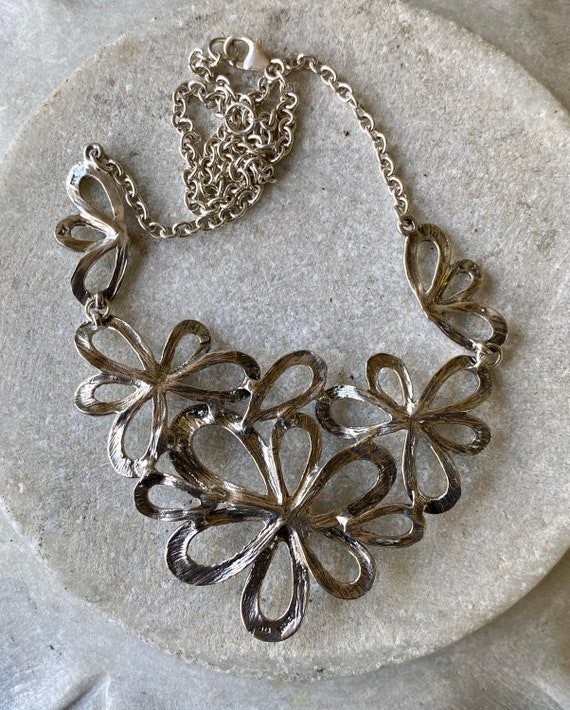 Bold Beautiful Sterling Silver Natural Pearl Flow… - image 5