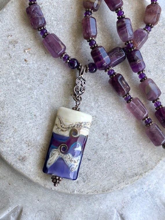 Beautiful Artisan Natural Amethyst Sterling Silve… - image 4