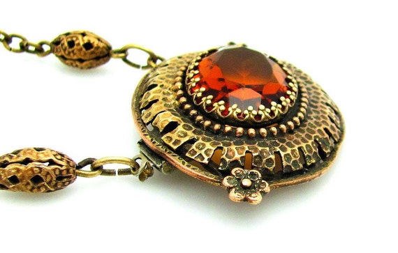 Beautiful Art Deco Faceted Gold Citrine Topaz Amb… - image 2