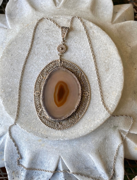 Stunning Art Nouveau Sterling Silver Filigree Sli… - image 1