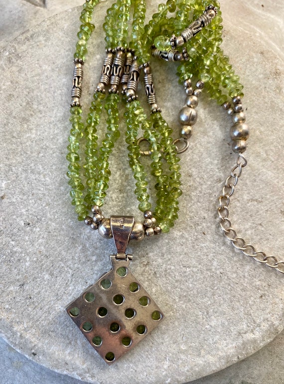 Beautiful Green Peridot Sterling Silver Multi Str… - image 8