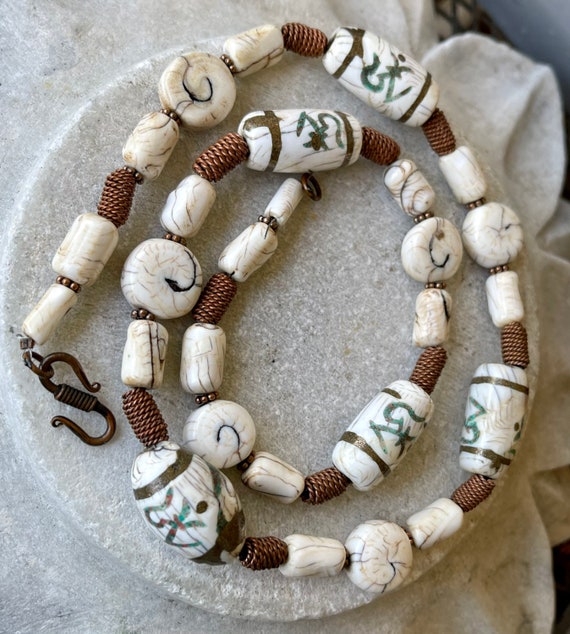 Beatiful Naga Shell Coild Copper Stone Inlay Om A… - image 5