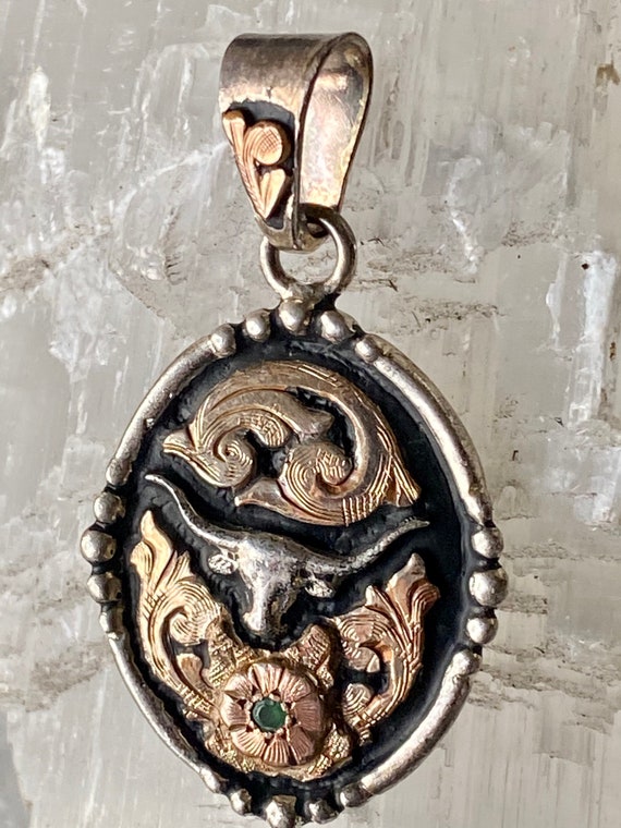 Stunning Hand Crafted Mexican Emerald Sterling Si… - image 1