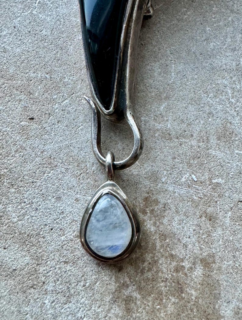 Bold Beautiful Designer Zack Soms Black Onyx MOP Blue Aquamarine