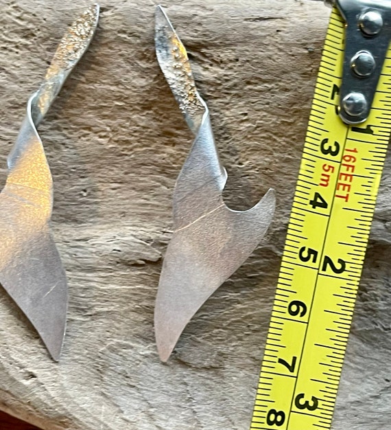 Brutalist Sculpted Textured Sterling Silver Singe… - image 7