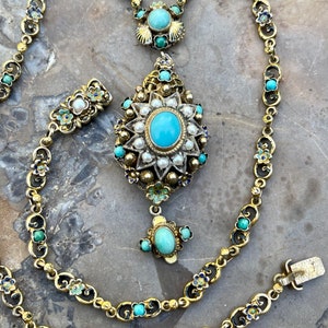 Austro Hungarian Persian Turquoise Baby Pearl Gold Gilt - Etsy