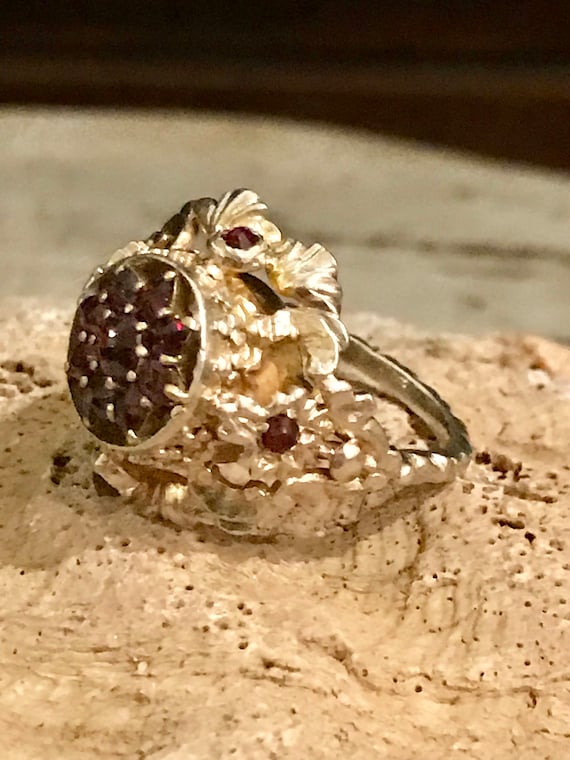 Beautiful Austro Hungarian Garnet GoldGilt Sterli… - image 6