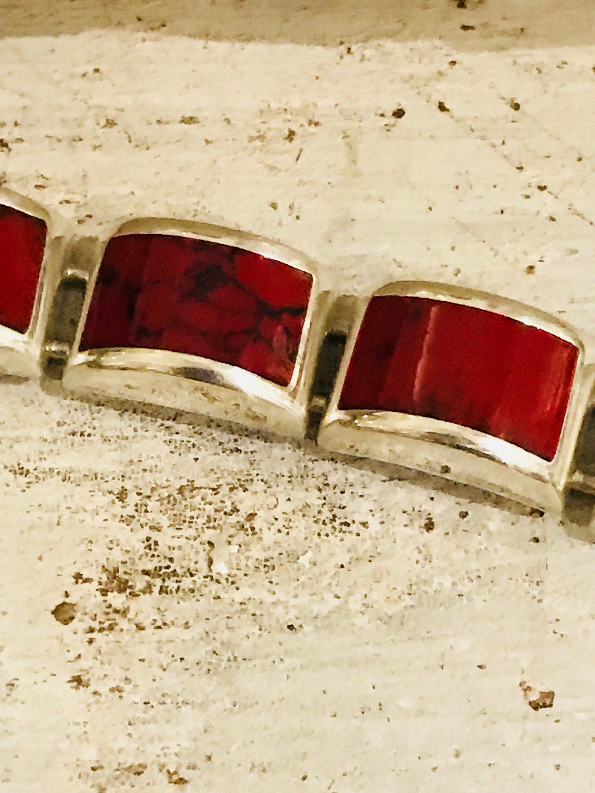Modernist Mexican Sterling Silver Red Jasper Vintage Bracelet - Etsy