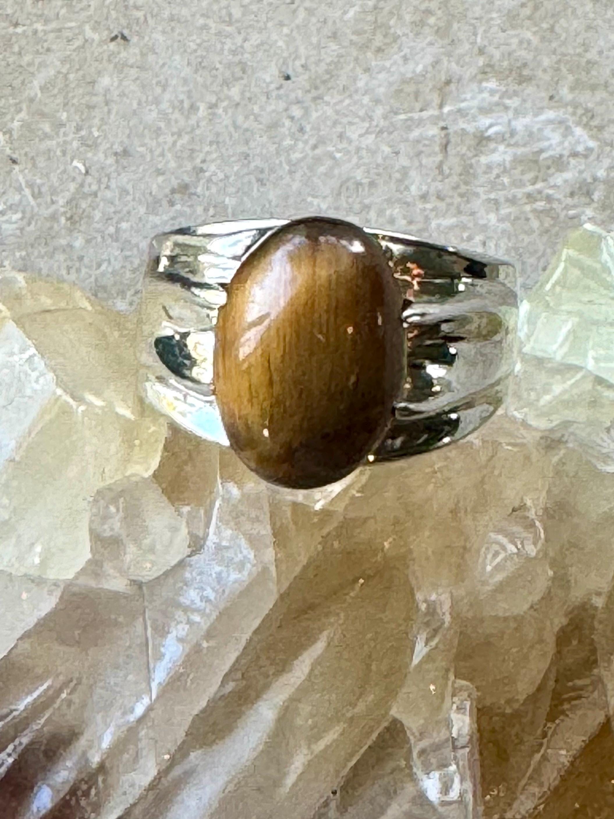 Vintage Mexico ジュエリー　タイガーアイ Vintage Mexico Sterling Silver Tigers Eye Ring Sz 7.5