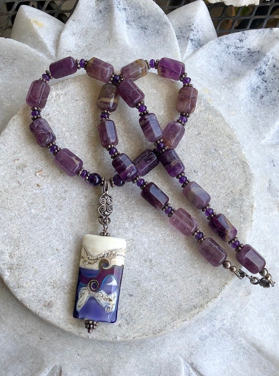 Beautiful Artisan Natural Amethyst Sterling Silve… - image 7