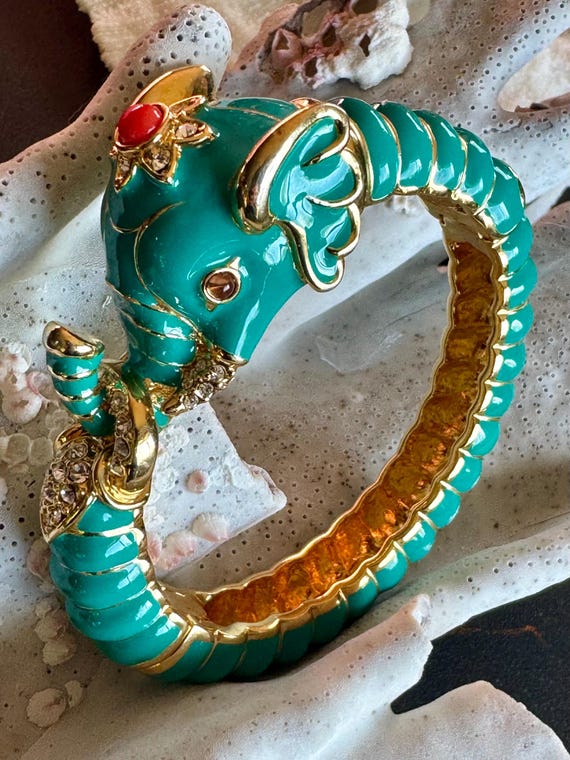 Desinger Kenneth Jay Lane turquoise  Enamel Redst… - image 6