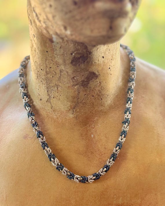 Mexican Sterling Silver Byzantine Chain Vintage Necklace - Etsy