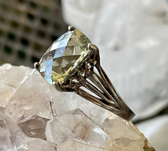 Beautiful Faceted Prehnite  Sterling Silver Vinta… - image 7