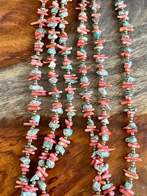 Multi Strand Coral Turquoise Native American Ster… - image 8