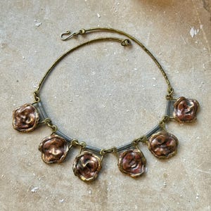 1960s Sculpted Sterling Silver Brass Copper Brutalist VintageBib Necklace Wearable Art