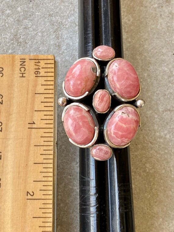 Bold Beautiful Pink Rhodochrosite Sterling Silver… - image 4