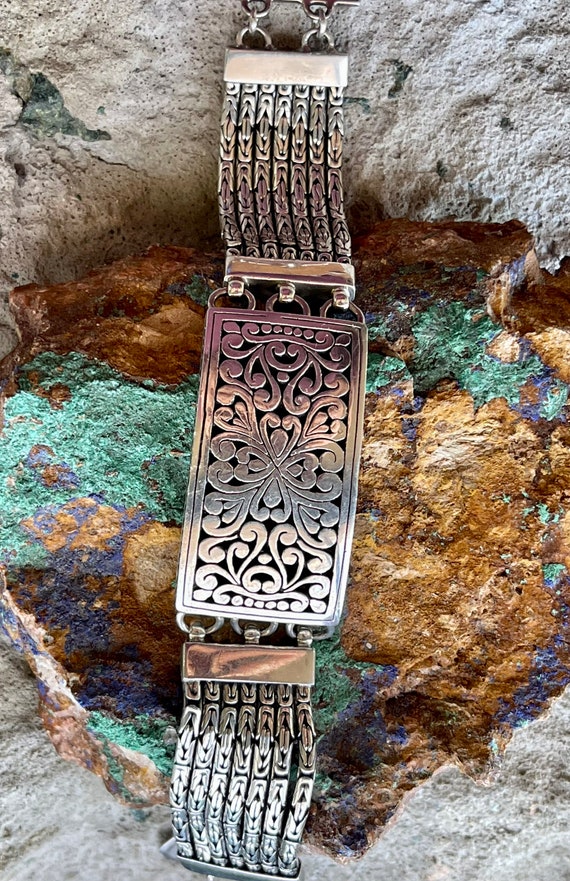 Ornate Byzantine Heavy Sterling Silver Vintage Bra