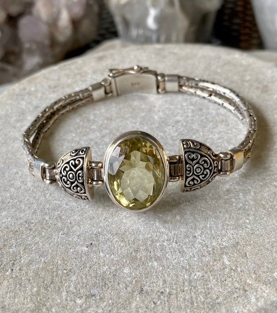 Beautiful Faceted Citrine Sterling Silver Byzanti… - image 4