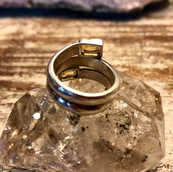 Beautiful Sterling Silver Citrine Modernist Vinta… - image 3