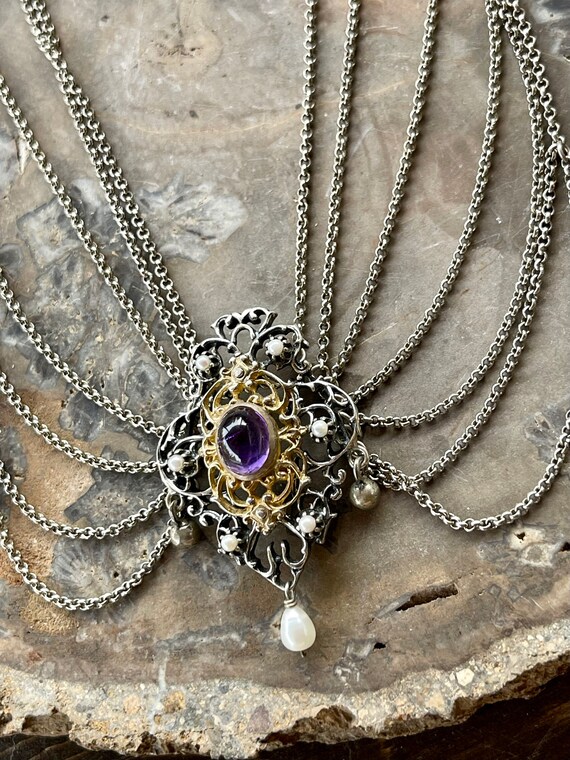 Beautiful Art Nouveau Austro Hungarian Amethyst P… - image 3