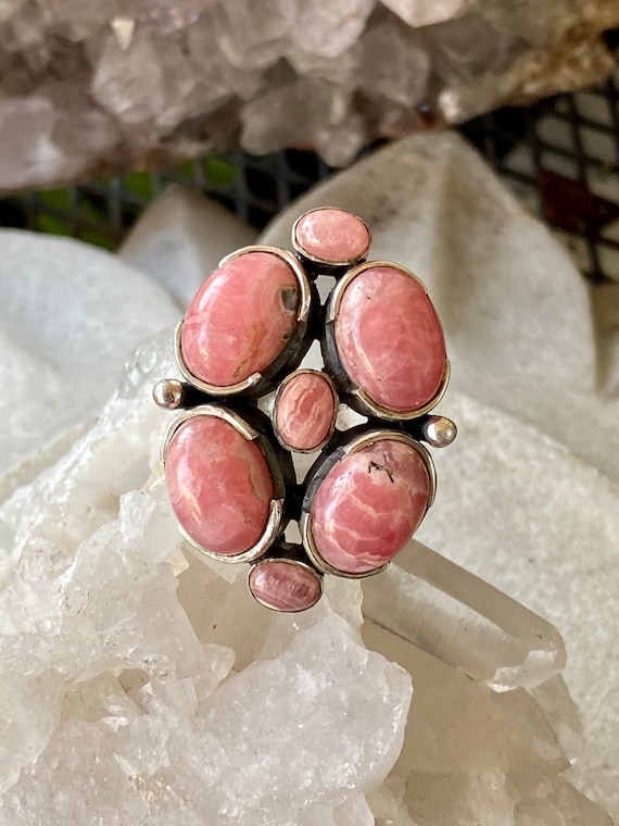 Bold Beautiful Pink Rhodochrosite Sterling Silver… - image 5