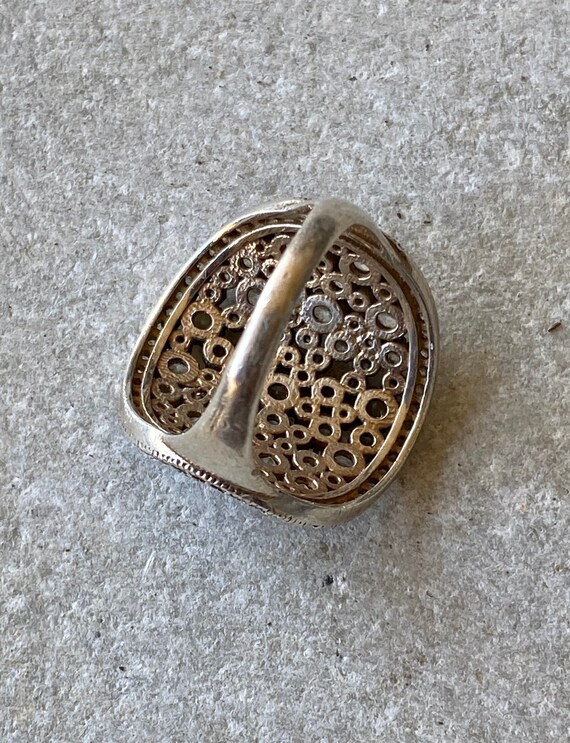 Beautiful Open Back Zircon Sterling Silver Vintag… - image 3