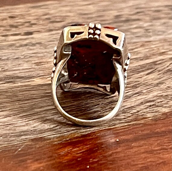 Beautiful Carved Floral Red Black Jasper Asian Mi… - image 6