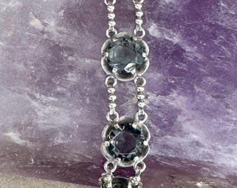 Art Deco Mexican Sterling Silver Pale Blue Gemstone  Antique Vintage Bracelet Statement Jewelry for Her