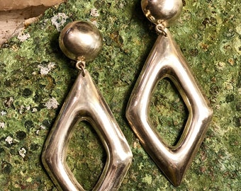 Mutig Schöne Modernest mexikanische Abstrakte Sterling Silber Lange Vintage Ohrringe