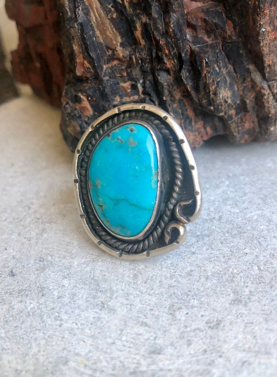 Old Native American Sterling Silver Turquoise Vin… - image 7