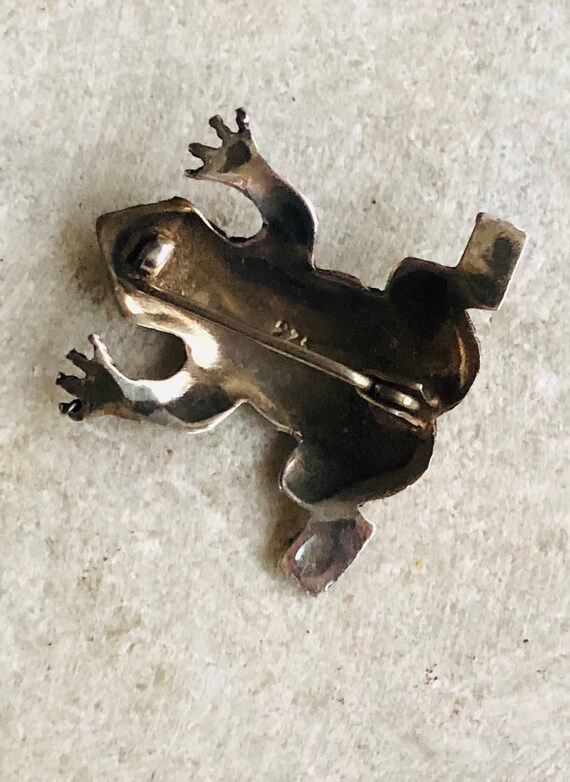 Very Cool Textured Sterling Silver Vintage Frog B… - image 4