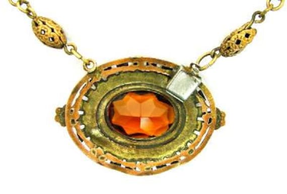 Beautiful Art Deco Faceted Gold Citrine Topaz Amb… - image 3