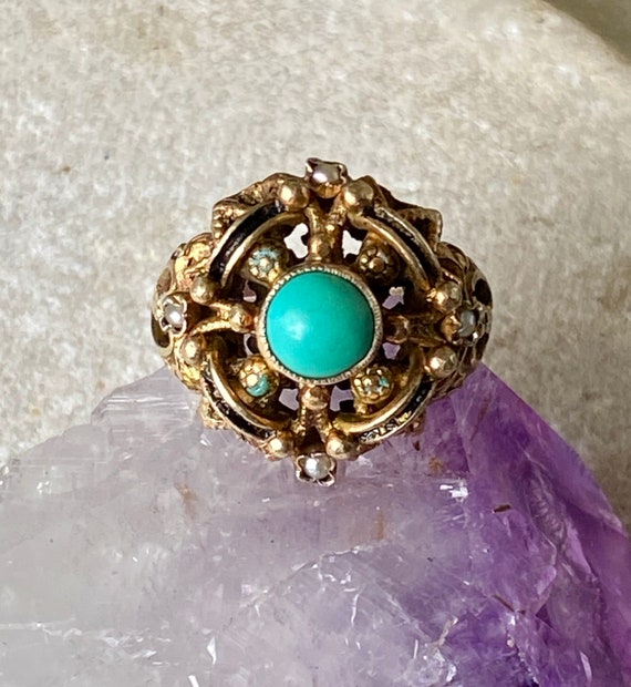 Beautiful Austro Hungarian Persian Turquoise Pearl Go… - Gem