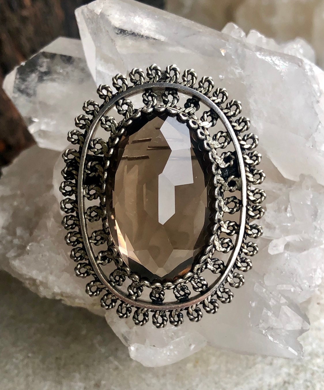 ビンテージ　ブローチ　ISRAELシルバー 925 antique-silver-rose-