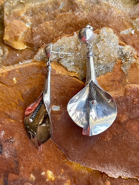 Beautiful Sculpted Sterling Silver Anthurium Flow… - image 9