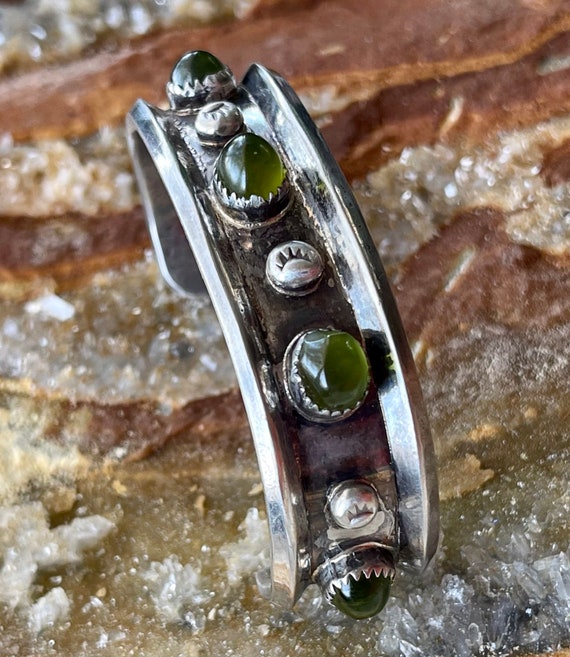 Beautiful Native American Sterling Silver Green P… - image 5
