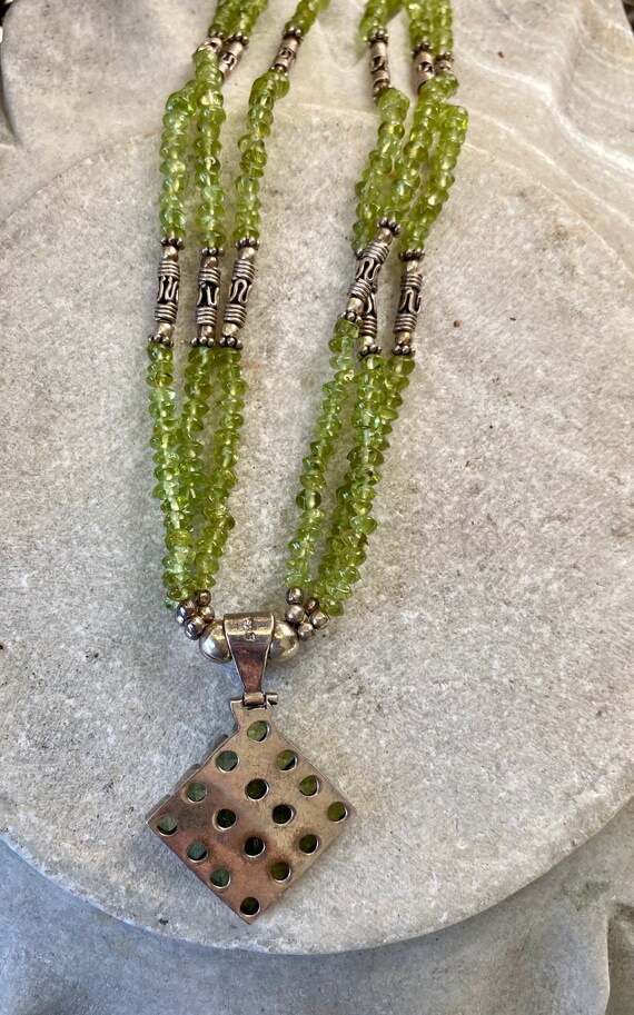 Beautiful Green Peridot Sterling Silver Multi Str… - image 9