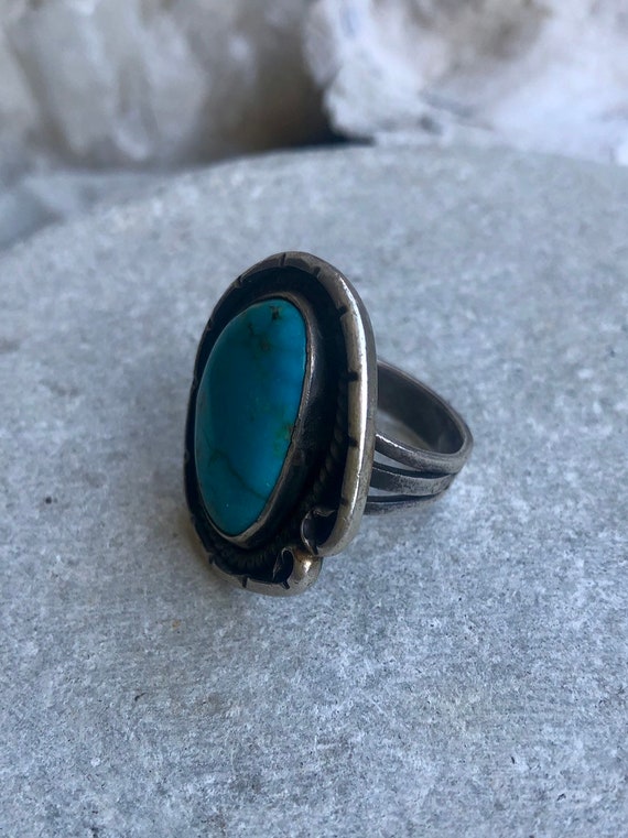 Old Native American Sterling Silver Turquoise Vin… - image 5