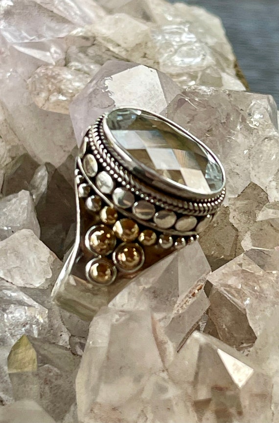Beautiful Sterling Silver Gold Accent Faceted Roc… - image 9