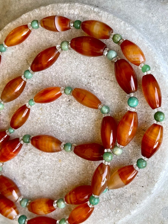 Beautiful Carnelian Green Jade Rock Quartz Crysta… - image 5