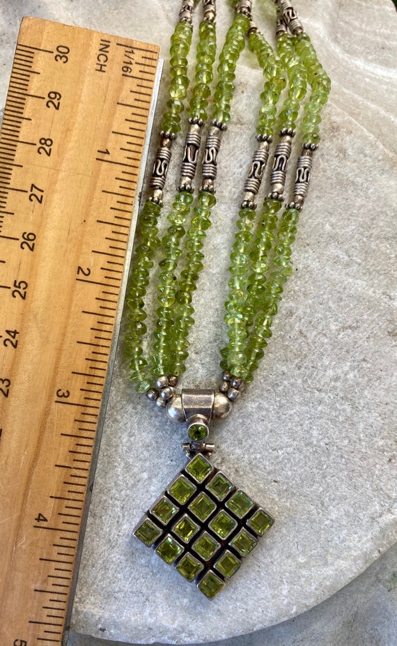 Beautiful Green Peridot Sterling Silver Multi Str… - image 5