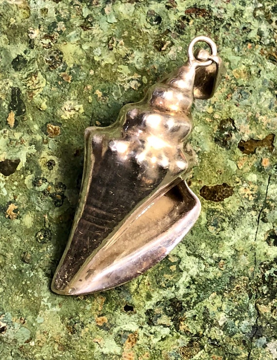 Beautiful Sculpted Sterling Silver Conch Shell Vi… - image 8