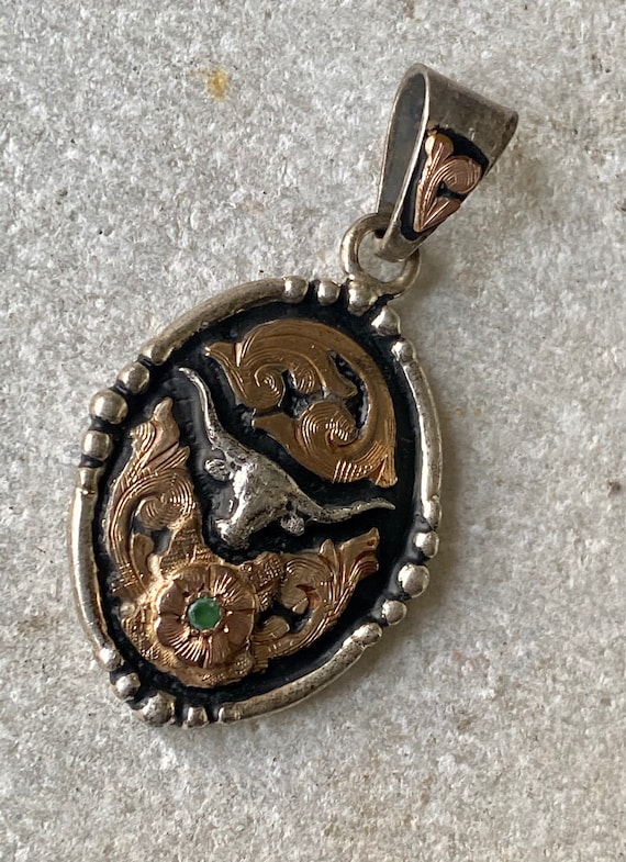 Stunning Hand Crafted Mexican Emerald Sterling Si… - image 5