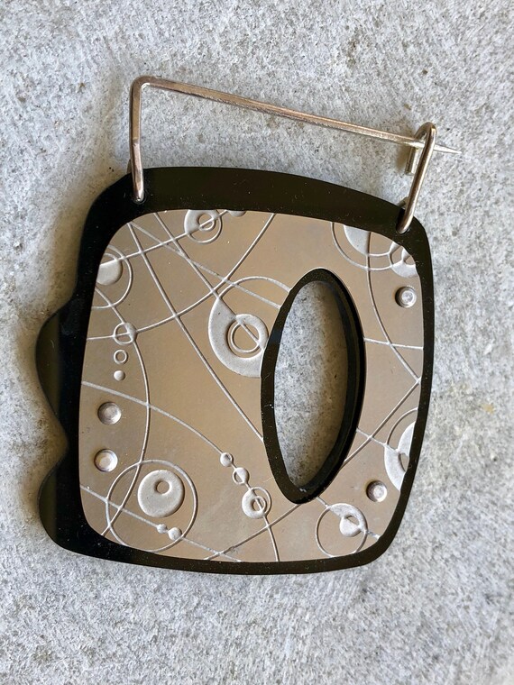 Beautiful Modernist Artisan  Wood Silver Vintage … - image 7