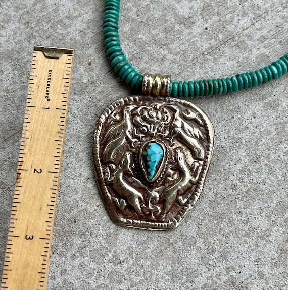 Beautiful Tribal Tibetan Silver Green  Turquoise … - image 6