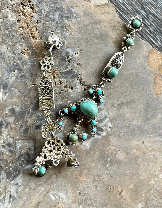 Stunning Persian Turquoise Silver Austro Hungaria… - image 3