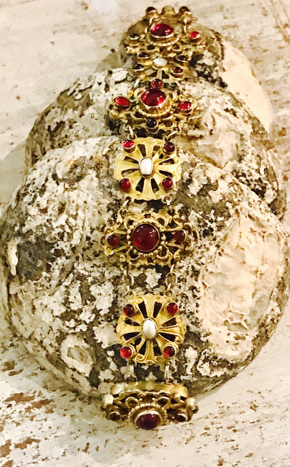 Beautiful Austro Hungarian Garnet Pearl  Gold Ste… - image 5