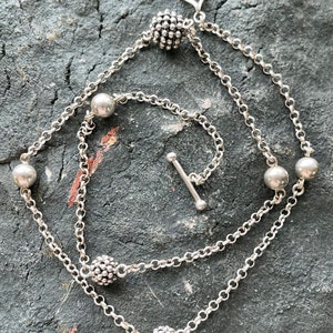 Sterling Silver Ball Chain Vintage Necklace
