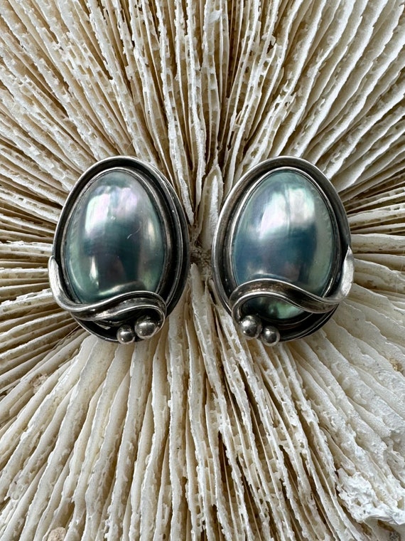 Beautiful Sculpted Sterling Silver Black Maybe Pe… - image 1